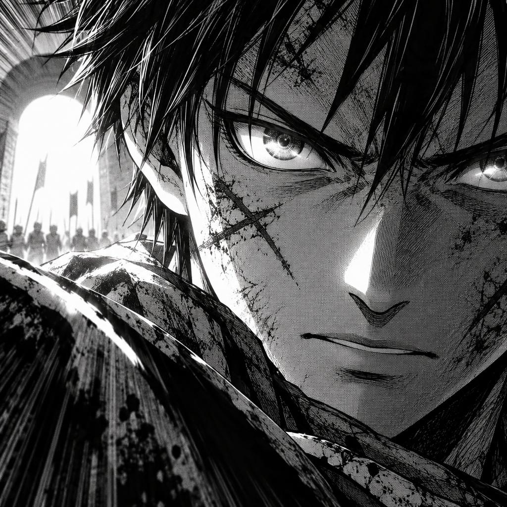 Close-up of the Hero's face