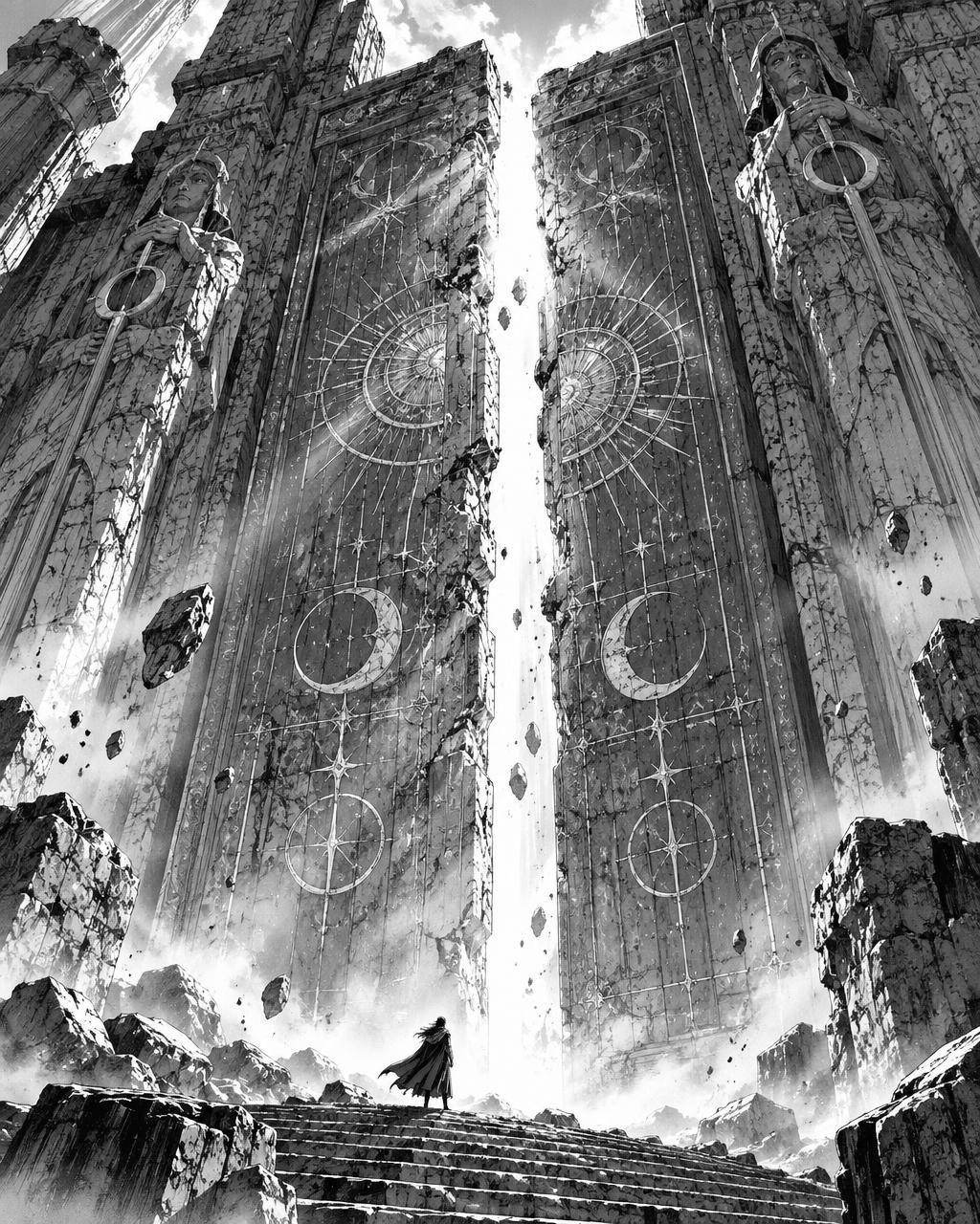 A Hero before an ancient sealed gate